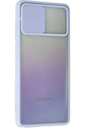 Samsung Uyumlu Galaxy A81 / Note 10 Lite Kılıf Palm Buzlu Kamera Sürgülü Silikon - Lila-(5796)