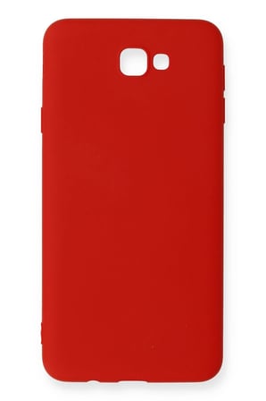 Samsung Galaxy J7 Prime Kılıf Nano içi Kadife Silikon - Kırmızı-(5796)