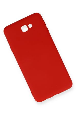 Samsung Galaxy J7 Prime Kılıf Nano içi Kadife Silikon - Kırmızı-(5796)
