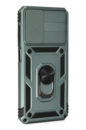 Samsung Galaxy A23 4G Kılıf Pars Lens Yüzüklü Silikon - Yeşil-(5796)