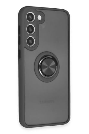 CPT83 Samsung Galaxy S23 Plus Kılıf Montreal Yüzüklü Silikon Kapak - Siyah