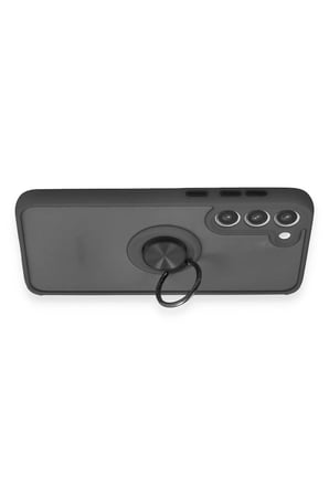CPT83 Samsung Galaxy S23 Plus Kılıf Montreal Yüzüklü Silikon Kapak - Siyah