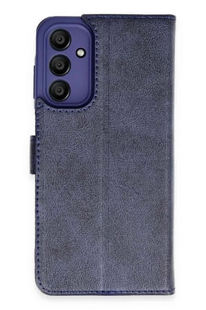 Samsung Uyumlu Galaxy A35 5G Kılıf Trend S Plus Kapaklı Kılıf - Lacivert-(5796)