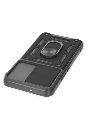 Samsung Galaxy S23 Kılıf Pars Lens Yüzüklü Silikon - Siyah