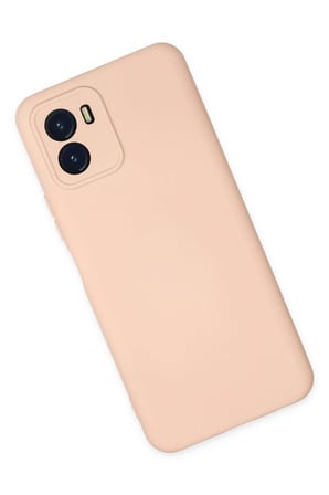 Vivo Y15S Kılıf Nano içi Kadife Silikon - Pudra-(5796)