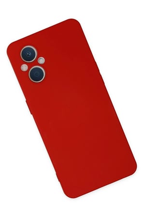 Oppo Reno 7 Lite Kılıf Nano içi Kadife Silikon - Kırmızı-(5796)