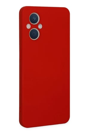 Oppo Reno 7 Lite Kılıf Nano içi Kadife Silikon - Kırmızı-(5796)