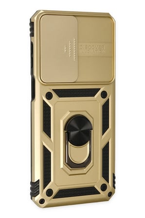 CPT83 Samsung Galaxy M33 Kılıf Pars Lens Yüzüklü Silikon - Gold