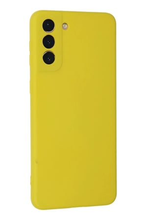 Samsung Galaxy S21 Plus Kılıf Nano içi Kadife Silikon - Sarı-(5796)
