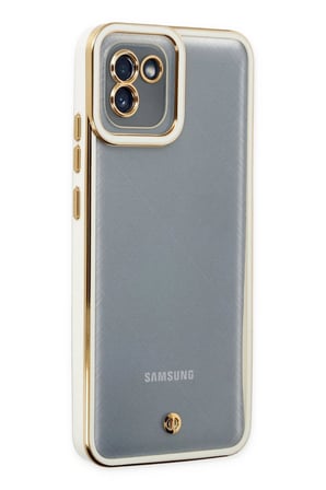 Samsung Uyumlu Galaxy A03 Kılıf Liva Lens Silikon - Beyaz-(5796)