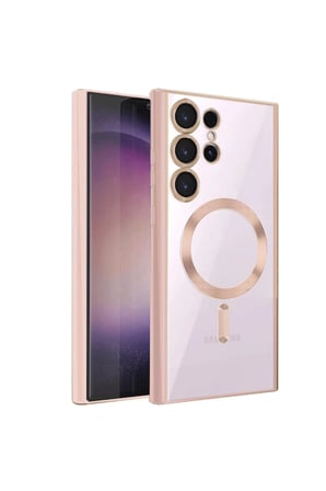 CPT83 Samsung Galaxy S23 Ultra Kılıf Kross Magneticsafe Kapak - Rose