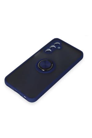 Samsung Uyumlu Galaxy M34 5G Kılıf Montreal Yüzüklü Silikon Kapak - Lacivert-(5796)
