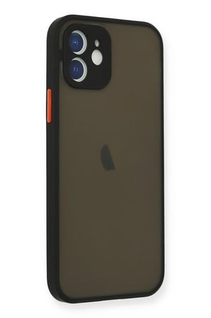 iPhone 12 Mini Kılıf Montreal Silikon Kapak - Siyah-(5796)
