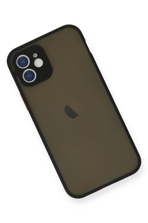 iPhone 12 Mini Kılıf Montreal Silikon Kapak - Siyah-(5796)