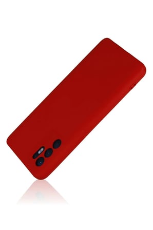 Oppo Reno 6 Kılıf Nano içi Kadife Silikon - Kırmızı-(5796)