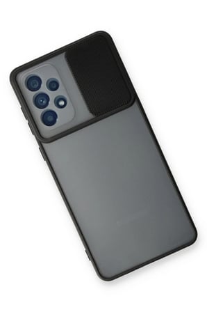 Samsung Galaxy A73 5G Kılıf Palm Buzlu Kamera Sürgülü Silikon - Siyah-(5796)