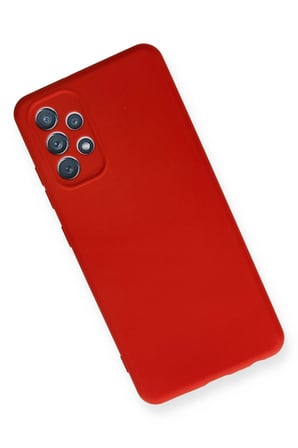 Samsung Galaxy A32 Kılıf Nano içi Kadife Silikon - Kırmızı-(5796)