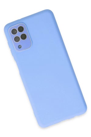 Samsung Uyumlu Galaxy A22 Kılıf Lansman Glass Kapak - Mavi-(5796)