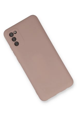 Samsung Galaxy A03S Kılıf Nano içi Kadife Silikon - Pudra-(5796)