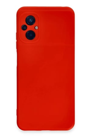 Xiaomi Uyumlu Poco M5 Kılıf Nano içi Kadife Silikon - Kırmızı-(5796)