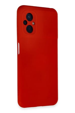 Xiaomi Uyumlu Poco M5 Kılıf Nano içi Kadife Silikon - Kırmızı-(5796)