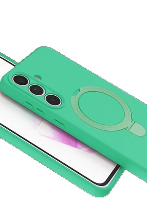 Samsung Uyumlu Galaxy S24 FE Regal Magsafe Standlı Kapak - Yeşil-(5796)