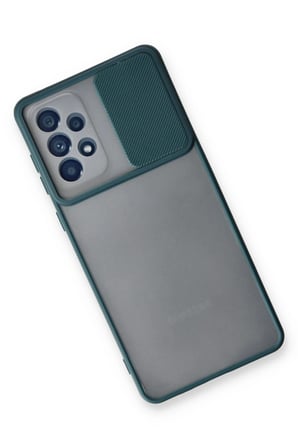 Samsung Galaxy A33 5G Kılıf Palm Buzlu Kamera Sürgülü Silikon - Yeşil-(5796)
