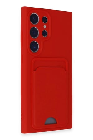 CPT83 Samsung Galaxy S24 Ultra Kılıf Kelvin Kartvizitli Silikon - Kırmızı