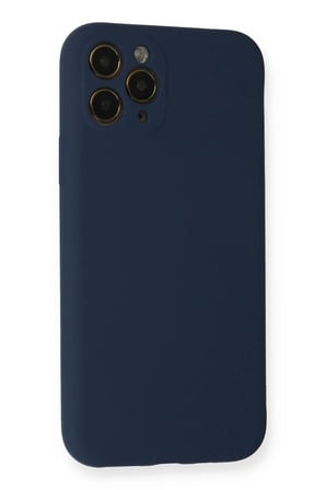 iPhone 11 Pro Kılıf Nano içi Kadife Silikon - Lacivert-(5796)