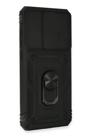 Xiaomi Redmi Note 8 Pro Kılıf Pars Lens Yüzüklü Silikon - Siyah-(5796)