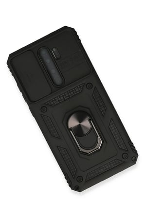 Xiaomi Redmi Note 8 Pro Kılıf Pars Lens Yüzüklü Silikon - Siyah-(5796)