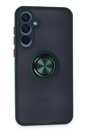 CP120 Samsung Galaxy A15 4G Kılıf Montreal Yüzüklü Silikon Kapak - Yeşil