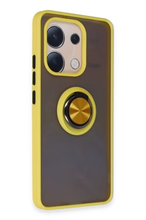 Xiaomi Redmi Note 13 4G Kılıf Montreal Yüzüklü Silikon Kapak - Sarı-(5796)