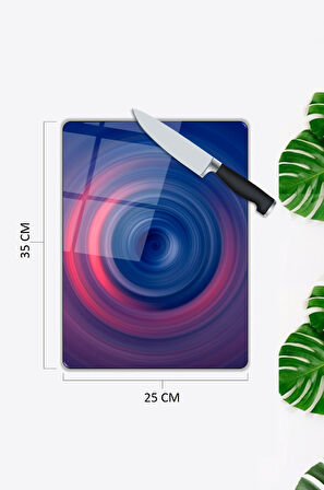 Damla Desen Cam Kesme Tablası | Hediyelik, Dekoratif, Ofis, Mutfak 