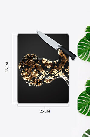 Heykel Desen Cam Kesme Tablası | Hediyelik, Dekoratif, Ofis, Mutfak 