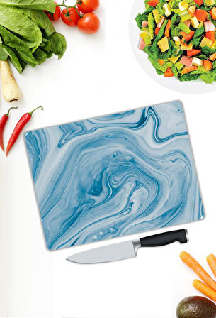 Mermer Desen Cam Kesme Tablası | Hediyelik, Dekoratif, Ofis, Mutfak 