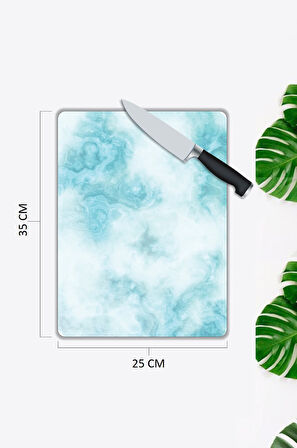 Minimal Desen Cam Kesme Tablası | Hediyelik, Dekoratif, Ofis, Mutfak 