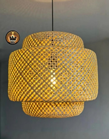 İbiza Bambu Avize Ada Esintisinin Canlılığı Çap: 40CM