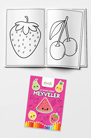 İlk Boyama Kitabım - Eğlenceli Boyama Seti 3 ( Meyveler - Sebzeler - Hayvanlar - Taşıtlar)