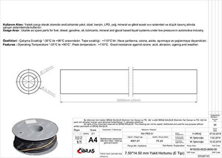 Ibras 68743 7.5Mm 14.5Mm Unıversal Yakıt Hortumu (Makaralı)E Tipi