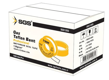 SGS1203 - Gaz Teflon Bant Professional 12mm x 8 Metre / 1 Gram