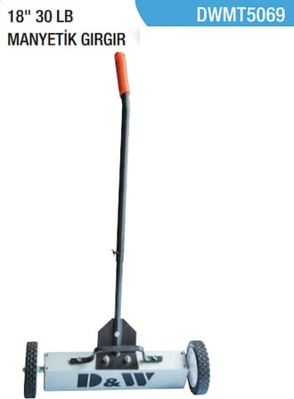 İBTAŞ 2 Tekerlekli Manyetik Mıknatıslı Parça Toplama Aleti - Civata, Somun, Çapak - 14 KG Taşır