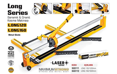 SGS111 Long 120 Lazerli Kesim Uzun Seramik Granit Fayans Kesme Makinası 1200mm