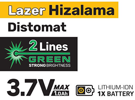 SGS5427 Lazer Hizalama Distomat 2 Lines Green - Otomatik ve Manuel Tesviye Modu