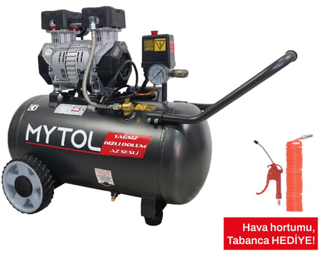 MYTOL - 50 Litre 1.5 HP Hybrid Yağsız Kompresör - Sessiz Çalışma - Yüksek Hızlı Dolum (MYS0501)