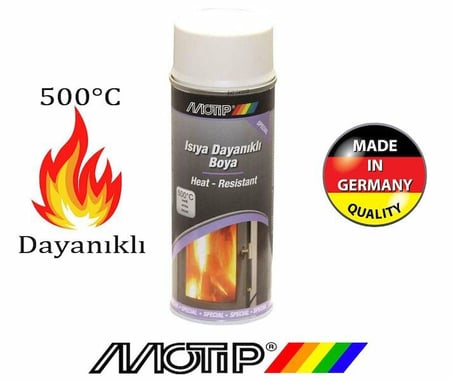 Motip Beyaz 500° Derece Isıya Dayanıklı Yanmaz Sprey Boya 400 ML