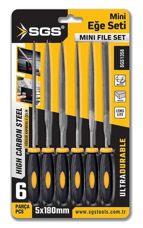 SGS1358 - 5 x 180mm Mini Eğe Seti Takımı 6 Parça