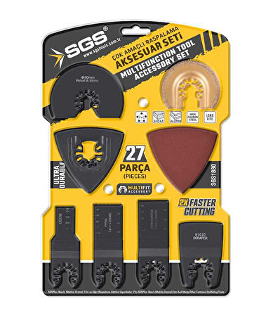 SGS1880 - Multi Tools Çok Amaçlı Raspalama Aksesuar Aparat Uç Seti 27 Parça