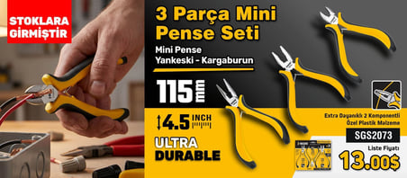SGS2073 - 115mm Mini Pense - Kargaburun - Yankeski Seti - 3 Parça