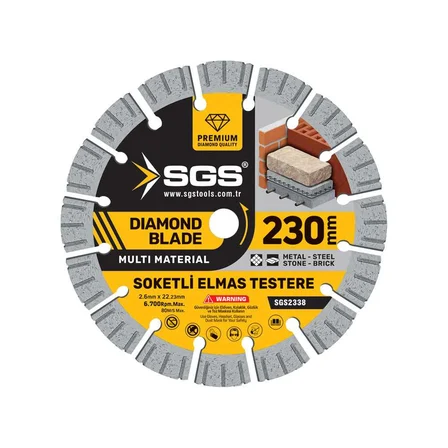 SGS2338 - 230mm Soketli Elmas Testere Multi Material  (Beton Taş Tuğla Metal Kesici)